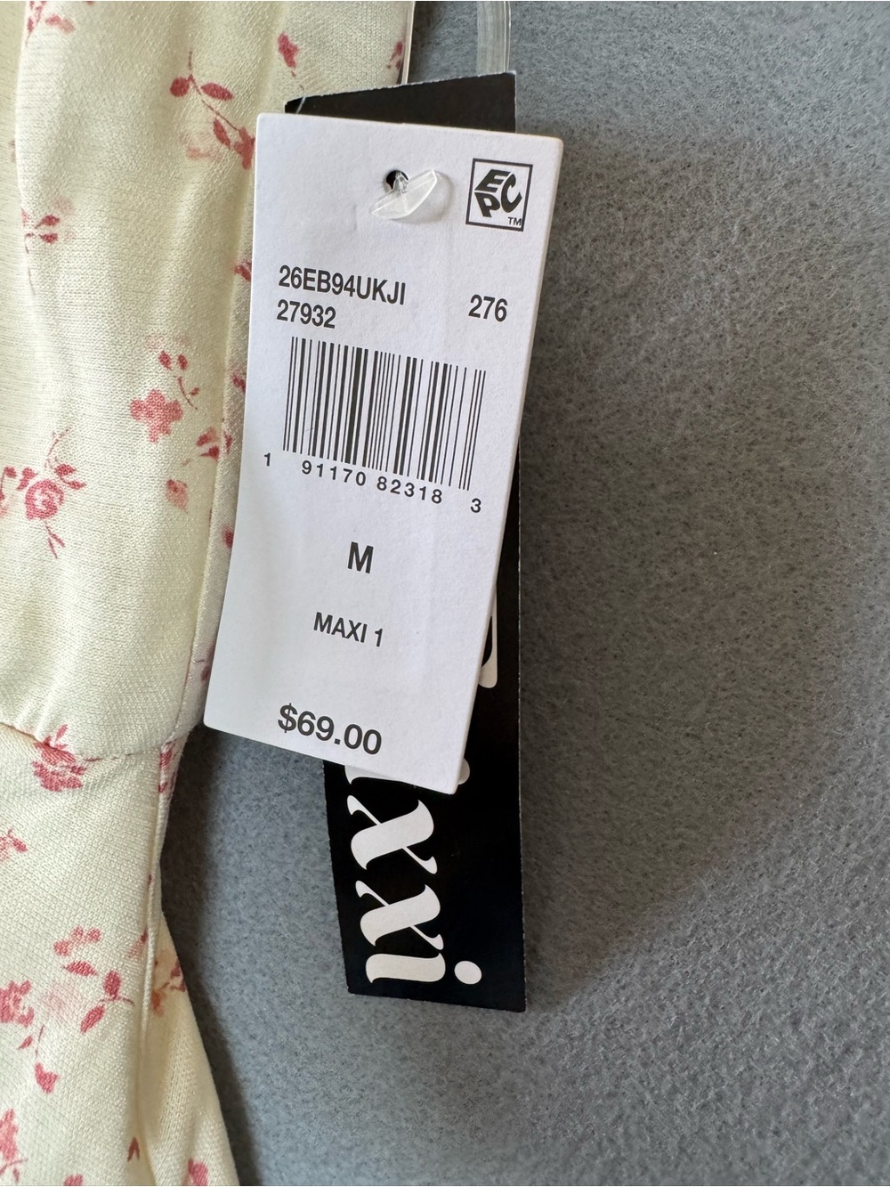 Trixxi Floral Tiered Maxi Dress Cream Pink Lace-Up Front Cottagecore Size M NWT - Picture 4 of 13